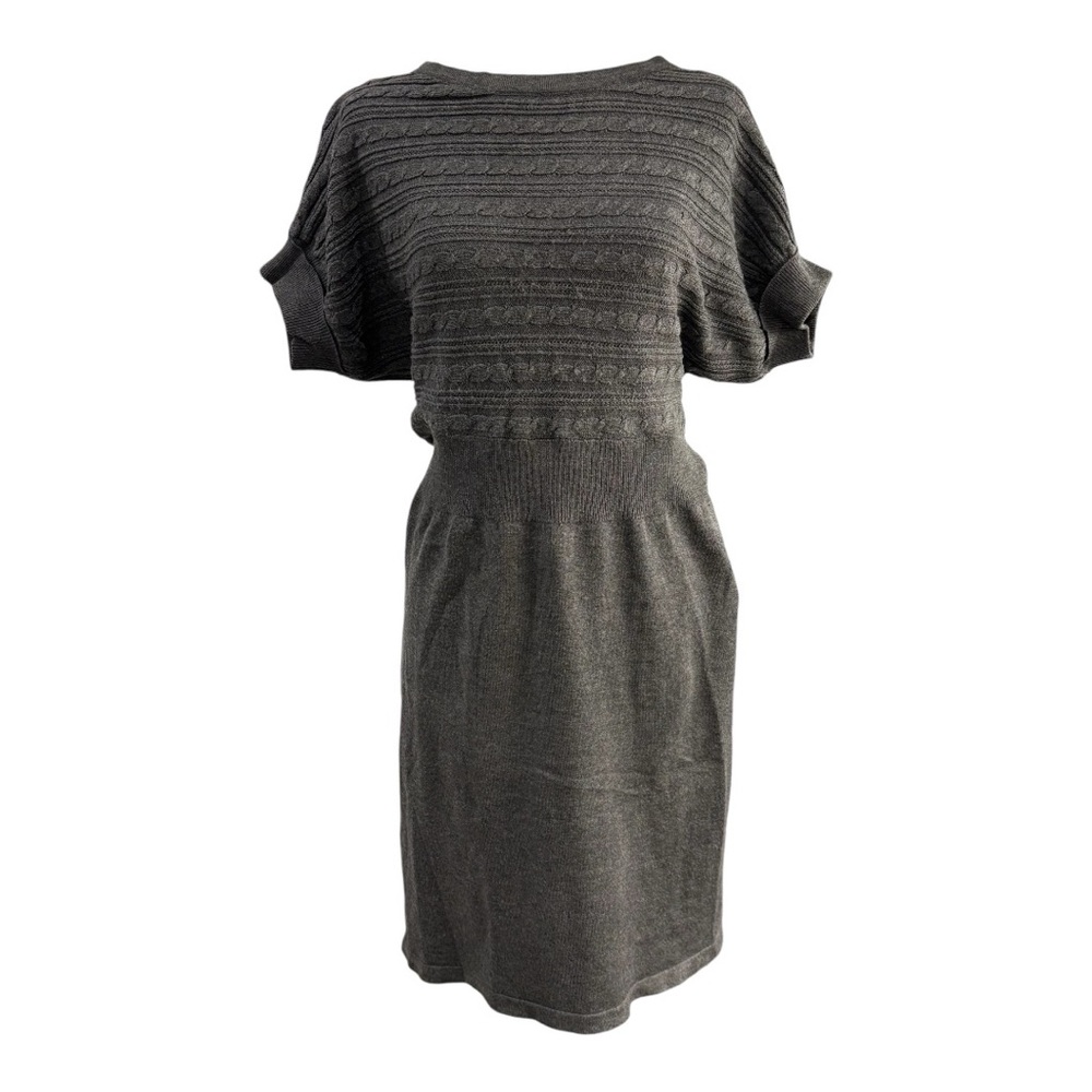 The Limited Gray Cable Knit Sweater Dress, Size Medium
